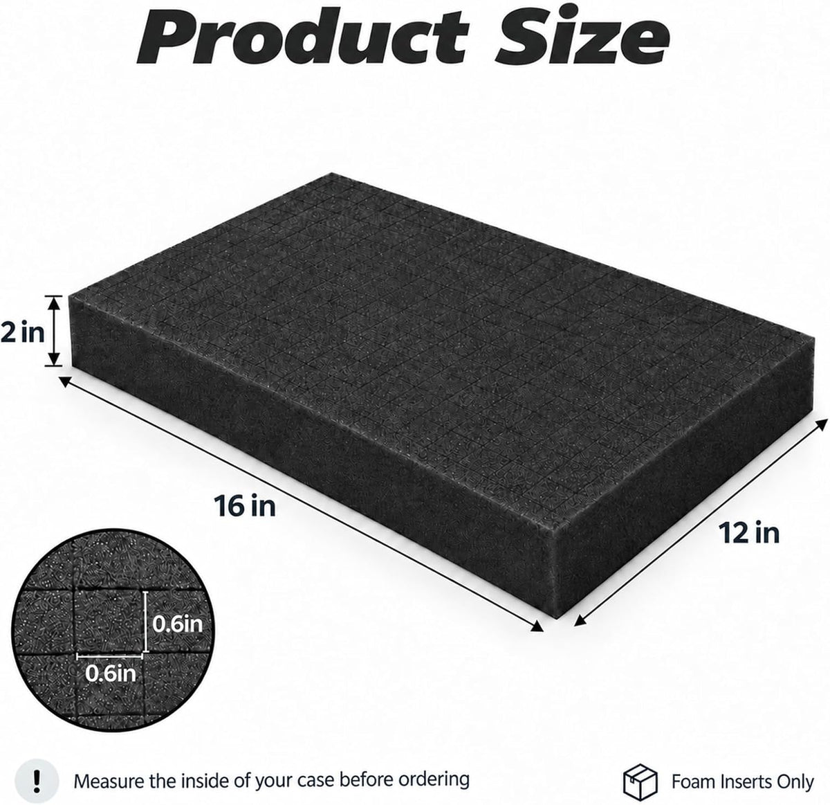 Pick and Pluck Foam 2 Pack, 16 x 12 x 2 In Foam Inserts for Cases