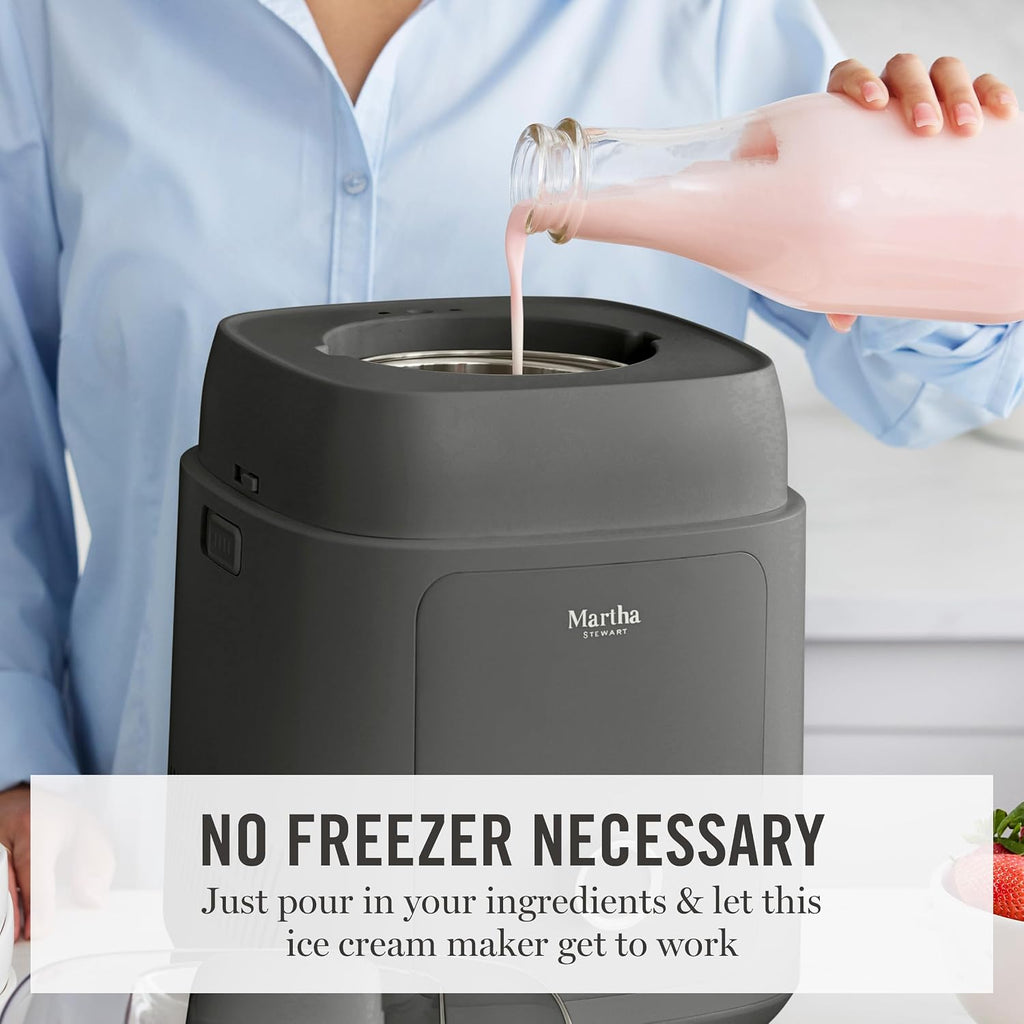 Ice Cream Maker Machine, 1QT Fully Automatic, 3 Modes, Black