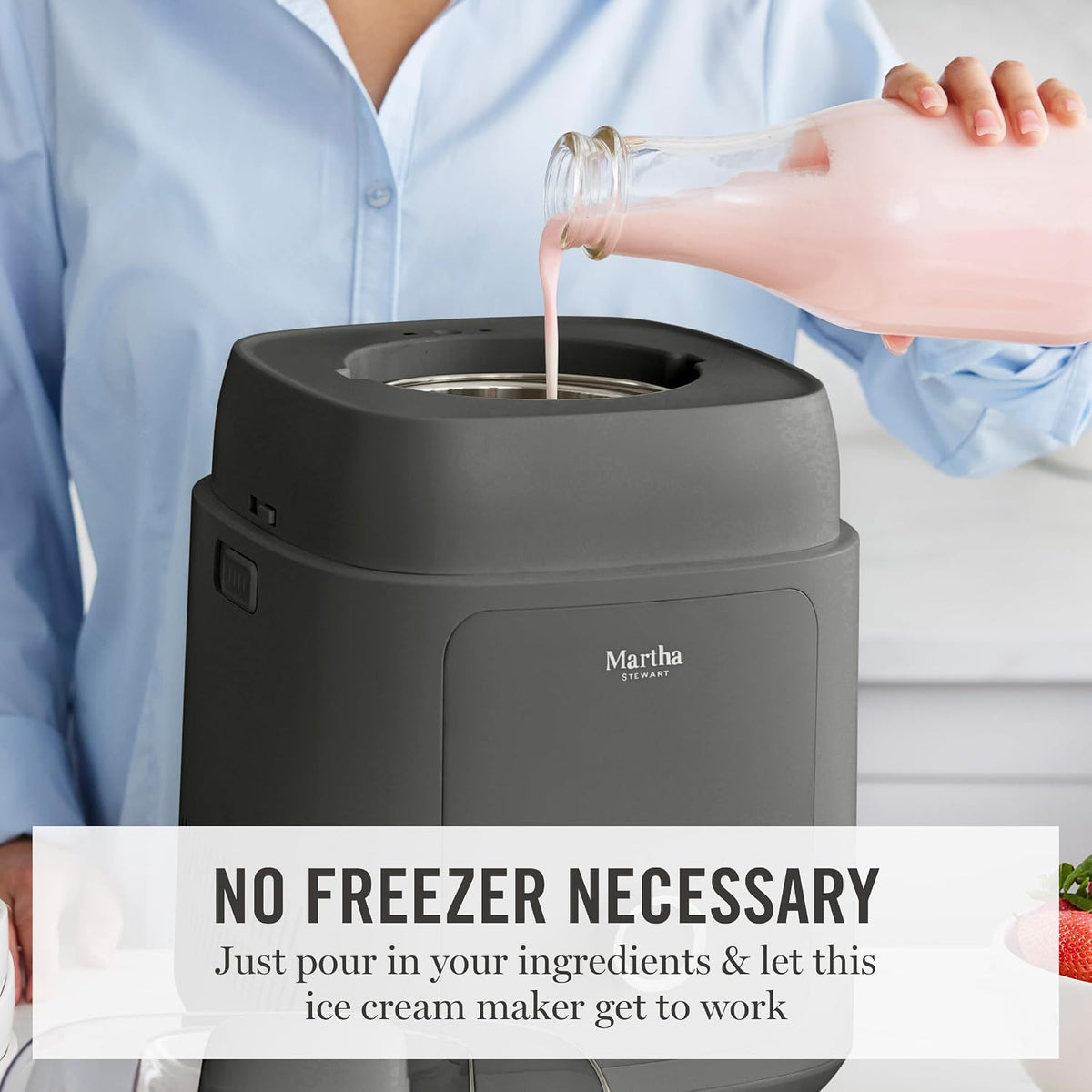 Ice Cream Maker Machine, 1QT Fully Automatic, 3 Modes, Black