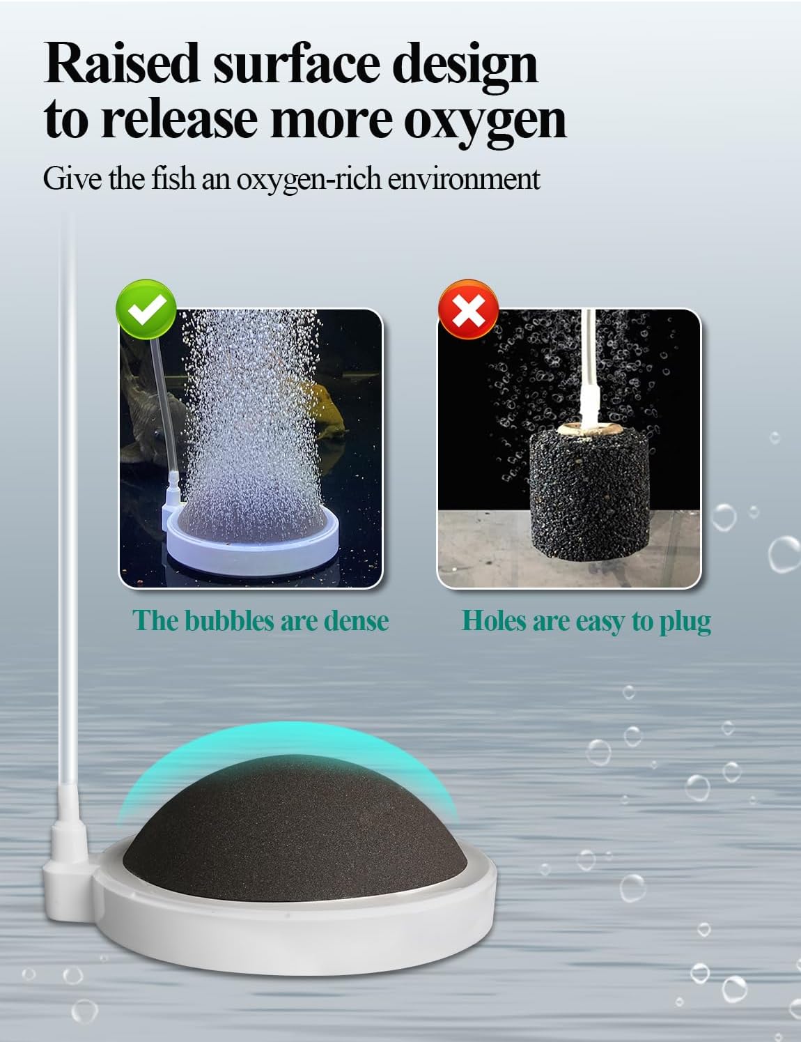 Nano Air Stone for Aquarium, Quiet Fine Bubble Diffuser