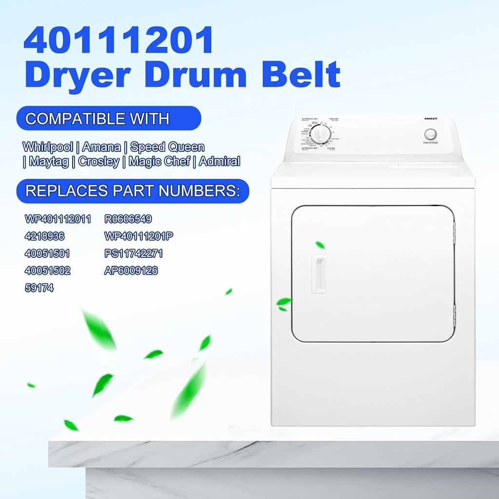 Dryer Drum Belt 40111201 Compatible with Maytag/Whirlpool/Amana