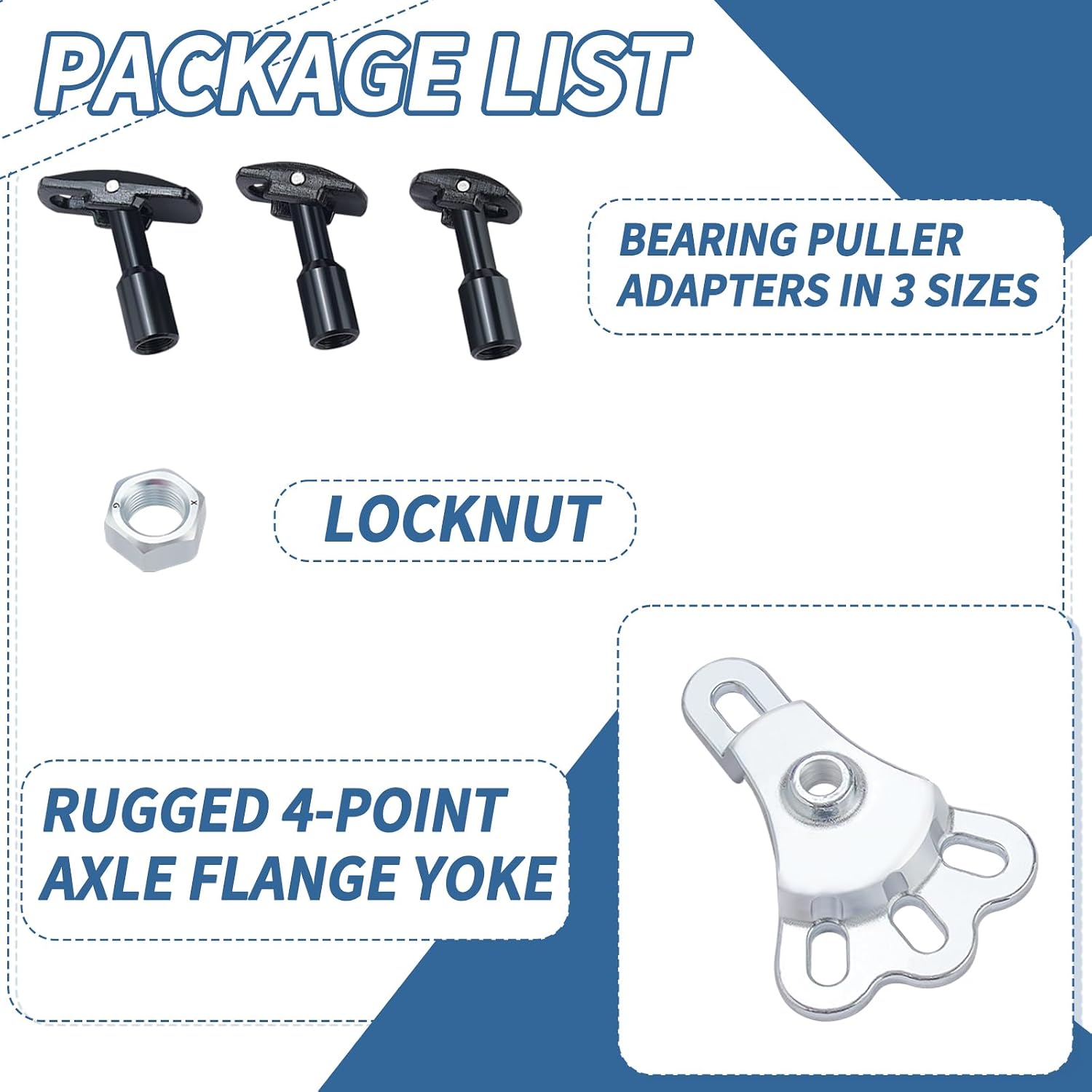 Rear Axle Bearing Puller Tool Axle Seal and Bearing Remover Set with Slide Hammer Yoke and 3 Rear Axle Puller