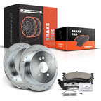 A-Premium 11.22 In (285mm) Rear Brake Rotors & Ceramic Pads Kit, 6-Pack