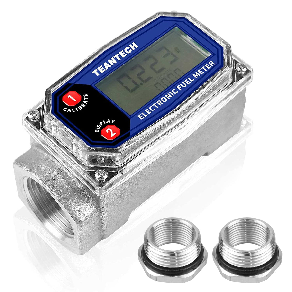 Turbine Flow Meter 3/4" inch Digital LCD Display with NPT Counter
