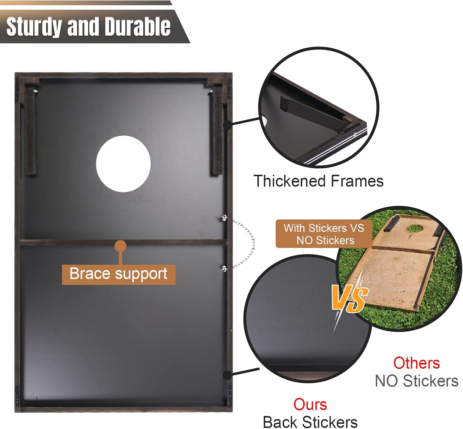 Cornhole Set 4x2 and 3X2 Regulation Size Corn Holes Sets with Carrying Bags & 8 Bean Bags Cornhole Boards Bean Toss