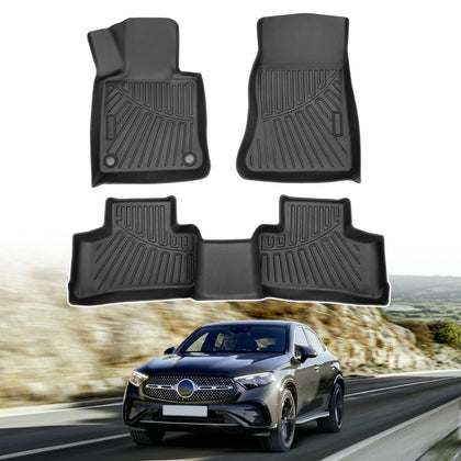Floor Mats for 2023 2024 2025 Mercedes Benz GLC?GLC 300?GLC 350e?4Matic All Weather 3D TPE Anti-Slip Car Liners for