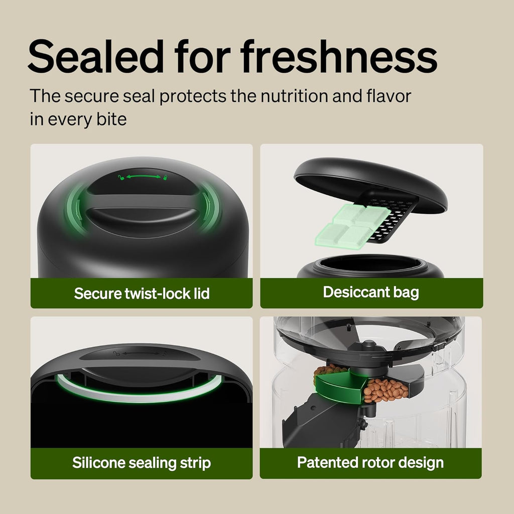 Automatic Cat Feeder, 5G WiFi Automatic Dog Food Dispenser with Freshness Preservation, 5L Timed Pet Feeder with Low