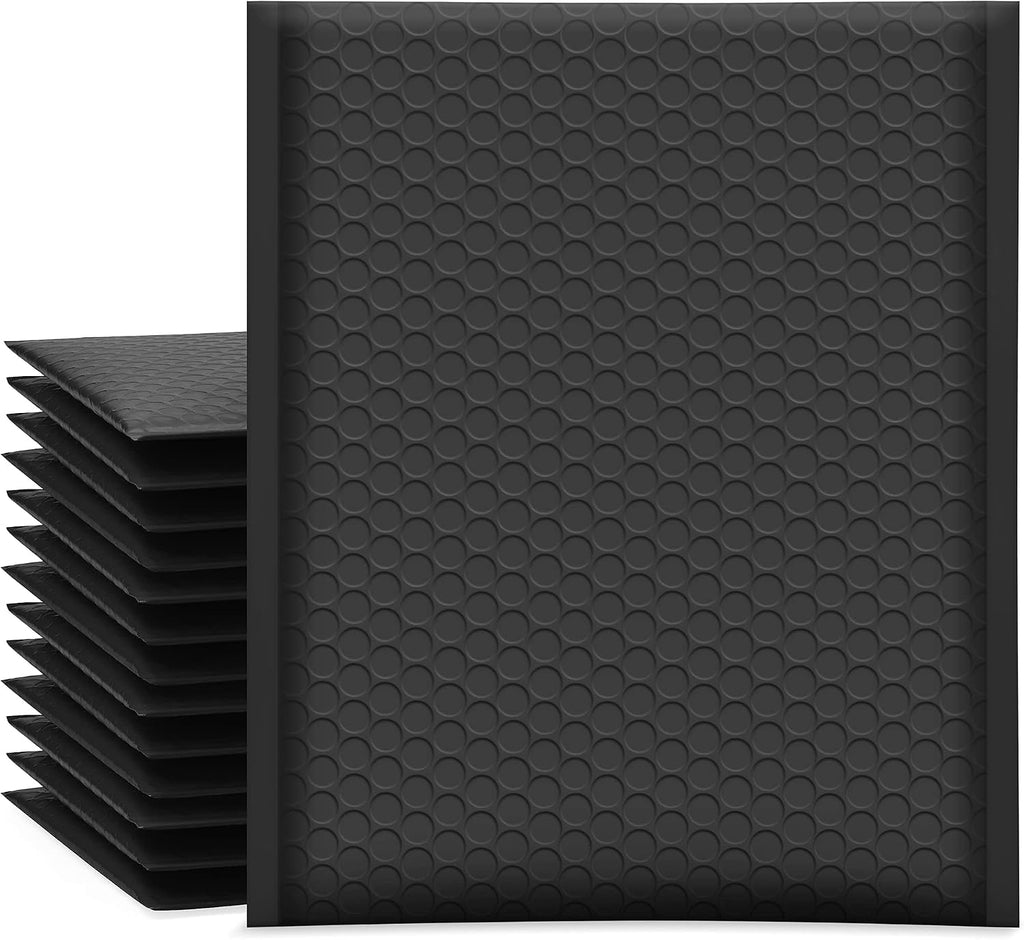 Bubble Mailers 8.5x12" 25 Pack Usable Size 8.5x11" Black Shipping Bag