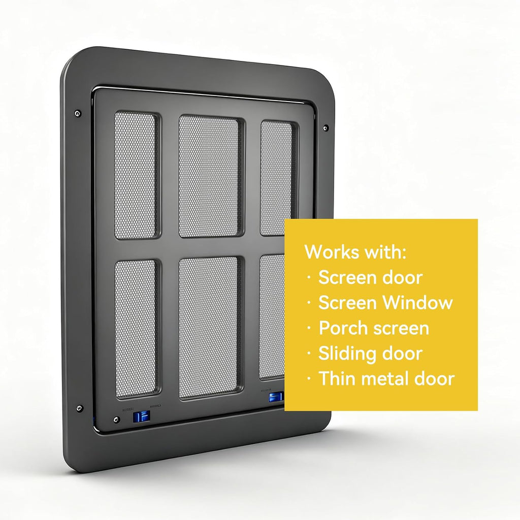 Small Pet Door for Screen Door, Flap Opening 8.3" x 10.3", Window Screen Cat Door Doggy Door, Mesh Door with Magnetic