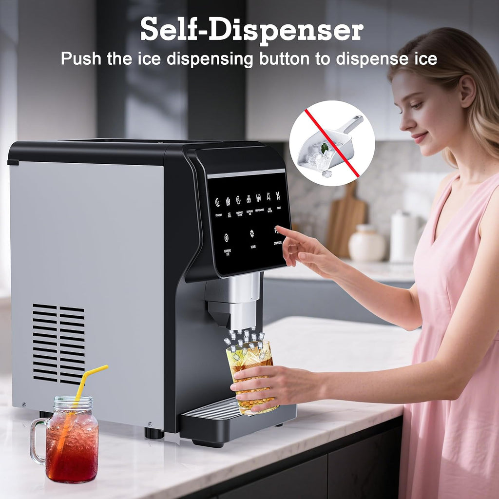 Nugget Ice Maker Countertop 80LB/24H with Water Dispenser