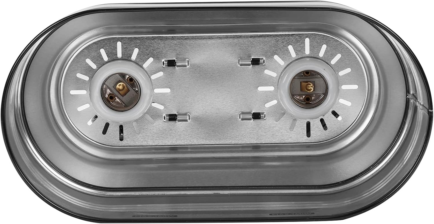 Dual Reptile Light Fixture - Bearded Dragon Light Fixture Double Reptile Heat Lamp Dome Max 160 Watt Terrarium UVB