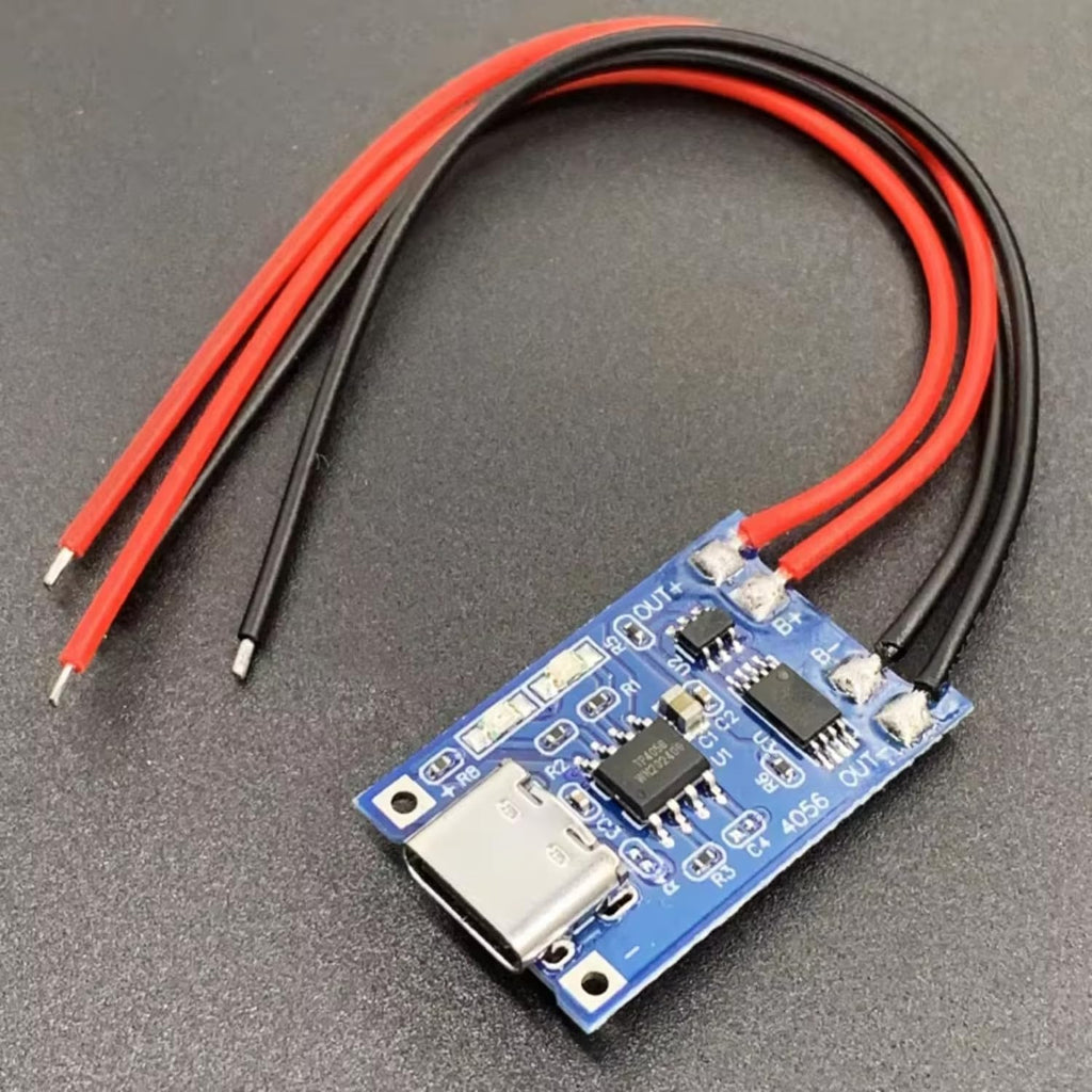 TP4056 Type-C USB Lithium Battery Charger Module with Wire, 5V 1A Protection Board with Dual Protection, 18650 Battery Charging Board with Solderless Wire (3)