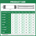 TAISHER 1Pcs Thickened Nipple Cast Pipe 2" NPT Male, 12" Length