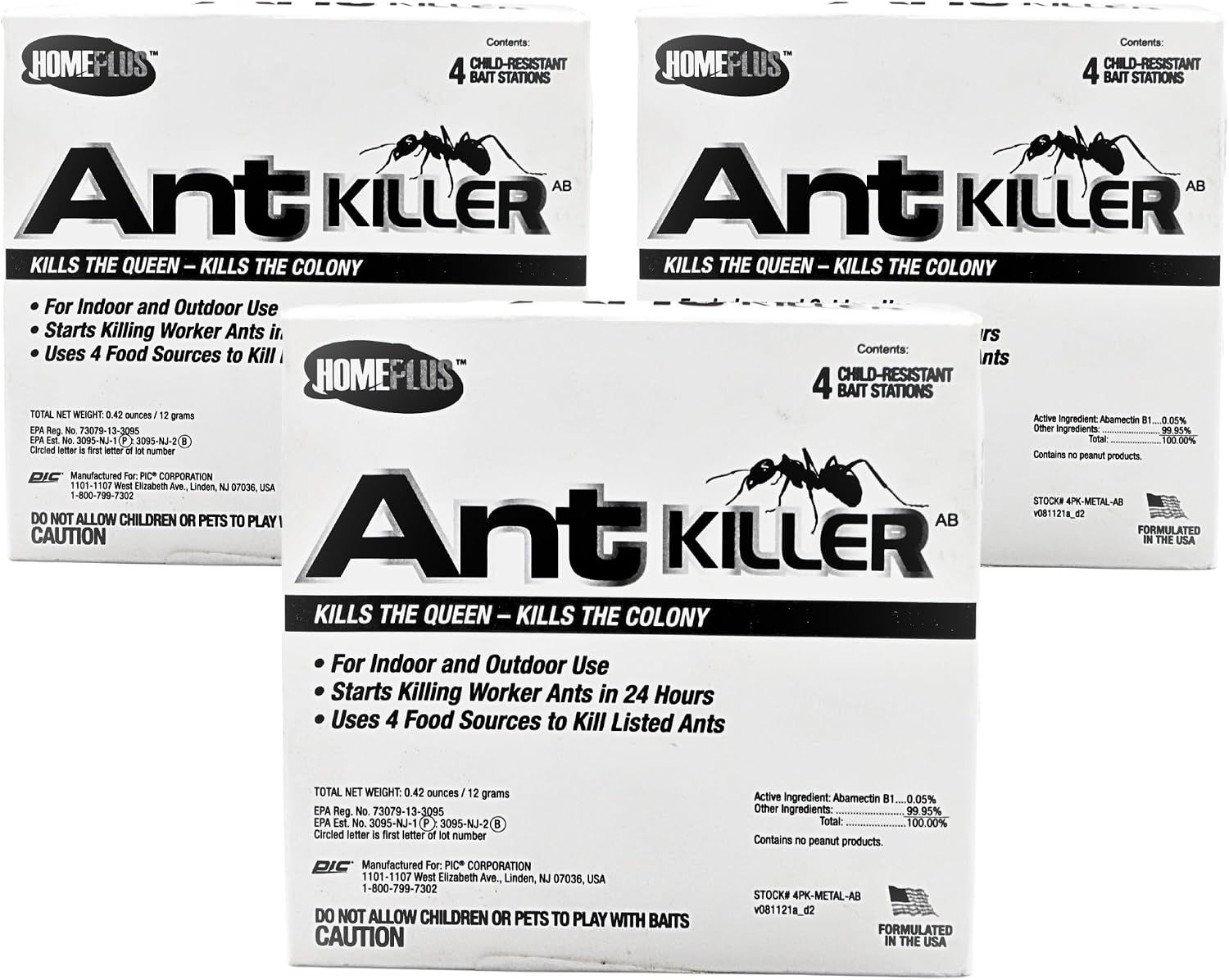 Homeplus Ant Killer AB, Metal Bait Station, Ants Killer for House, Ant Traps Indoor & Outdoor, 12 Pack