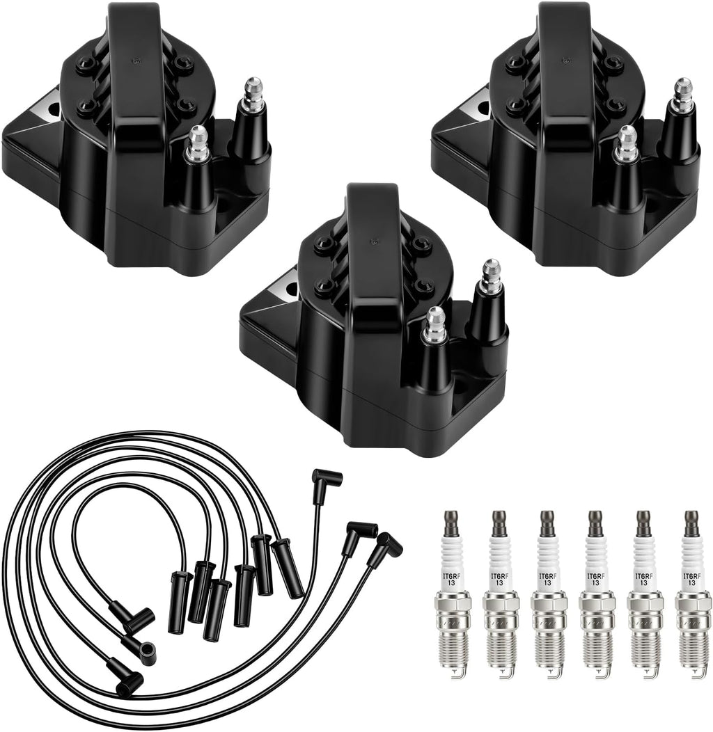 Ignition Coil Pack Spark Plug Wires Set for Buick LaCrosse Chevy Impala