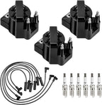 Ignition Coil Pack Spark Plug Wires Set for Buick LaCrosse Chevy Impala