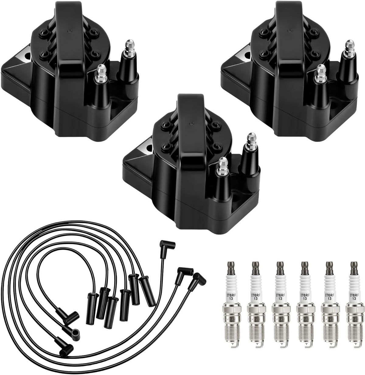 Ignition Coil Pack Spark Plug Wires Set for Buick LaCrosse Chevy Impala