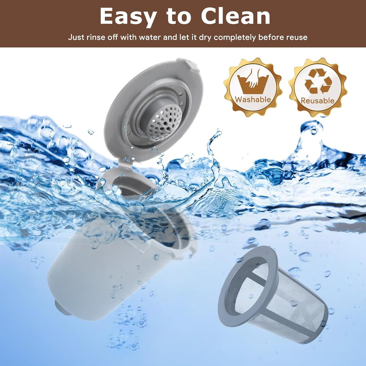 KEEPOW Reusable Filter Cup for Coffee Maker Filter Replacement Parts