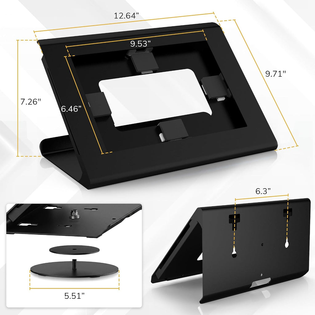 iPad & Tablet Kiosk Stand, Anti-Theft Secure Enclosure for 10.2"–11" iPad & Samsung Tablets, Countertop or Wall