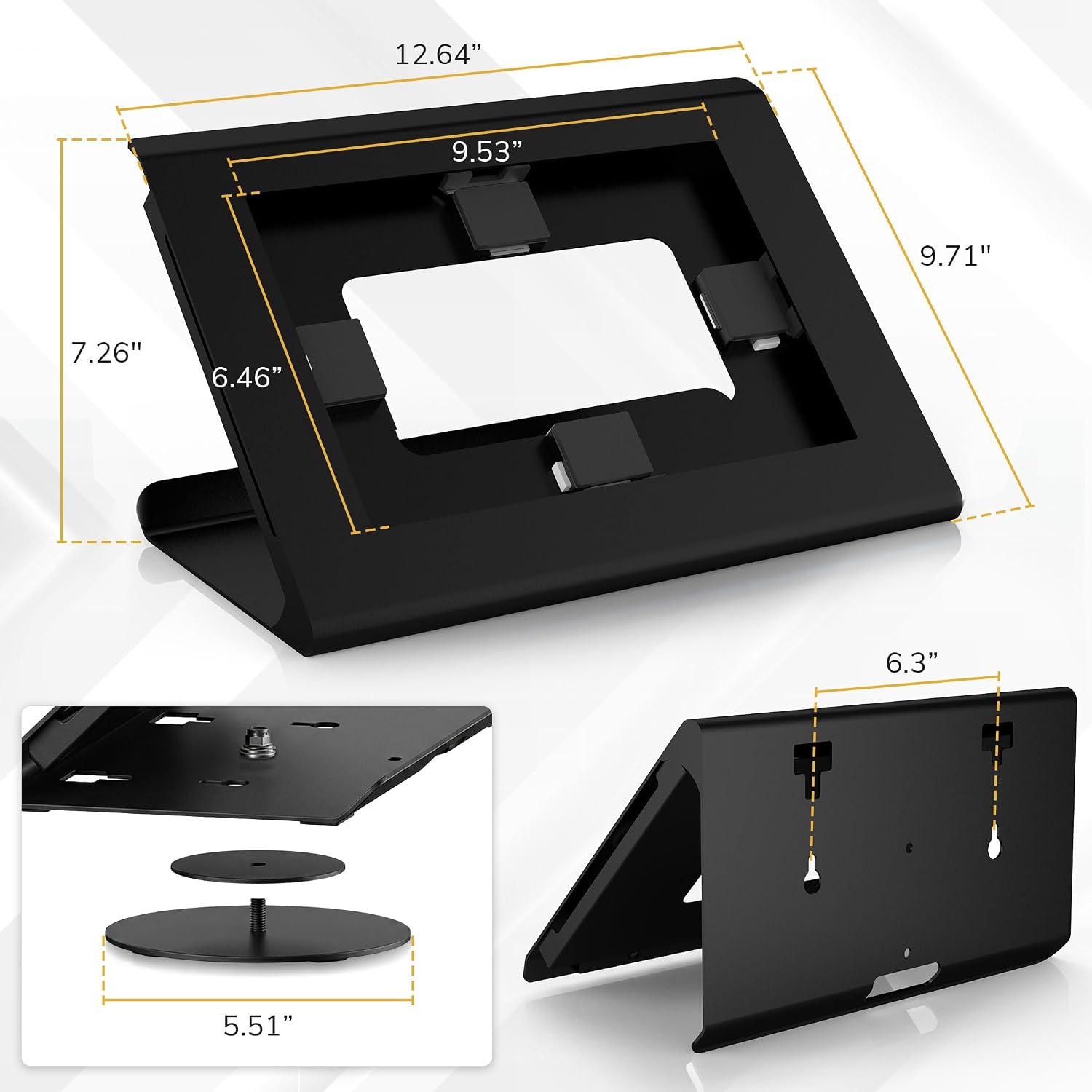 iPad & Tablet Kiosk Stand, Anti-Theft Secure Enclosure for 10.2"–11" iPad & Samsung Tablets, Countertop or Wall