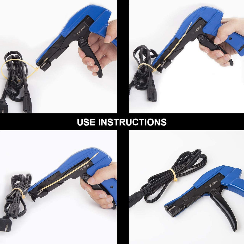 10Gtek Cable Tie Gun, Nylon Zip Tie Tensioning and Cutting Tool