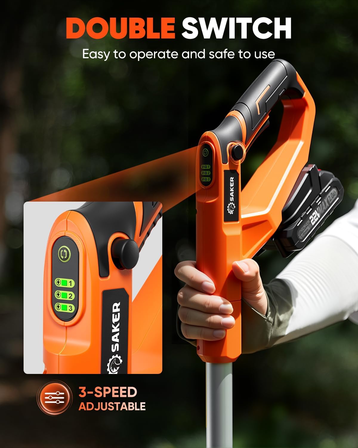 22V Cordless Garden Tiller for Gardening with Adjustable Speed | 3 Adjustable Speed,360RPM,9-Inch Tilling Width