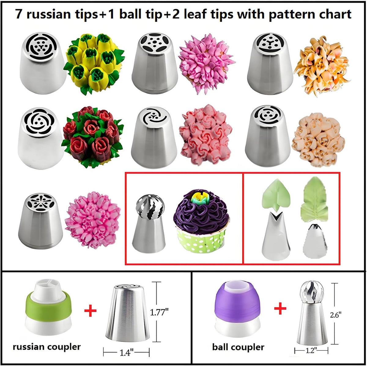 Piping Bags and Tips Set, 130 Pcs Baking Supplies