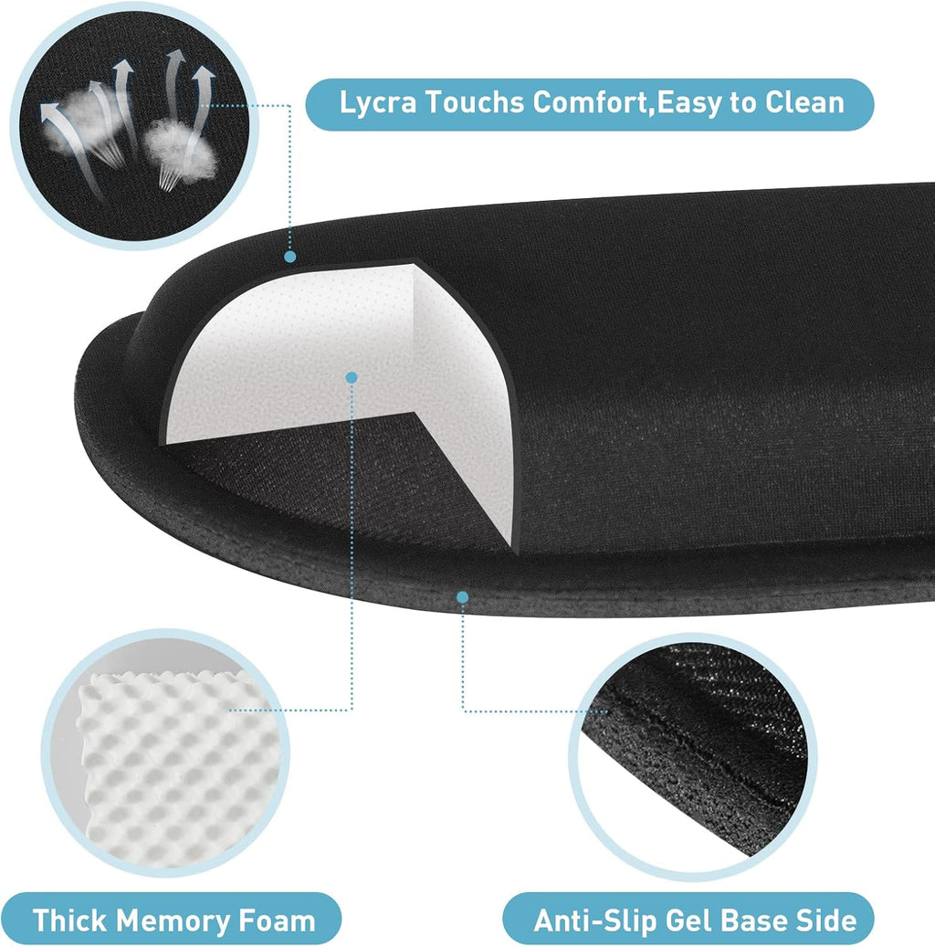 Keyboard Wrist Rest Memory Foam, Easy Typing Pain Relief, Keyboard Mouse Pad Set for Computer, Laptop, Home & Office