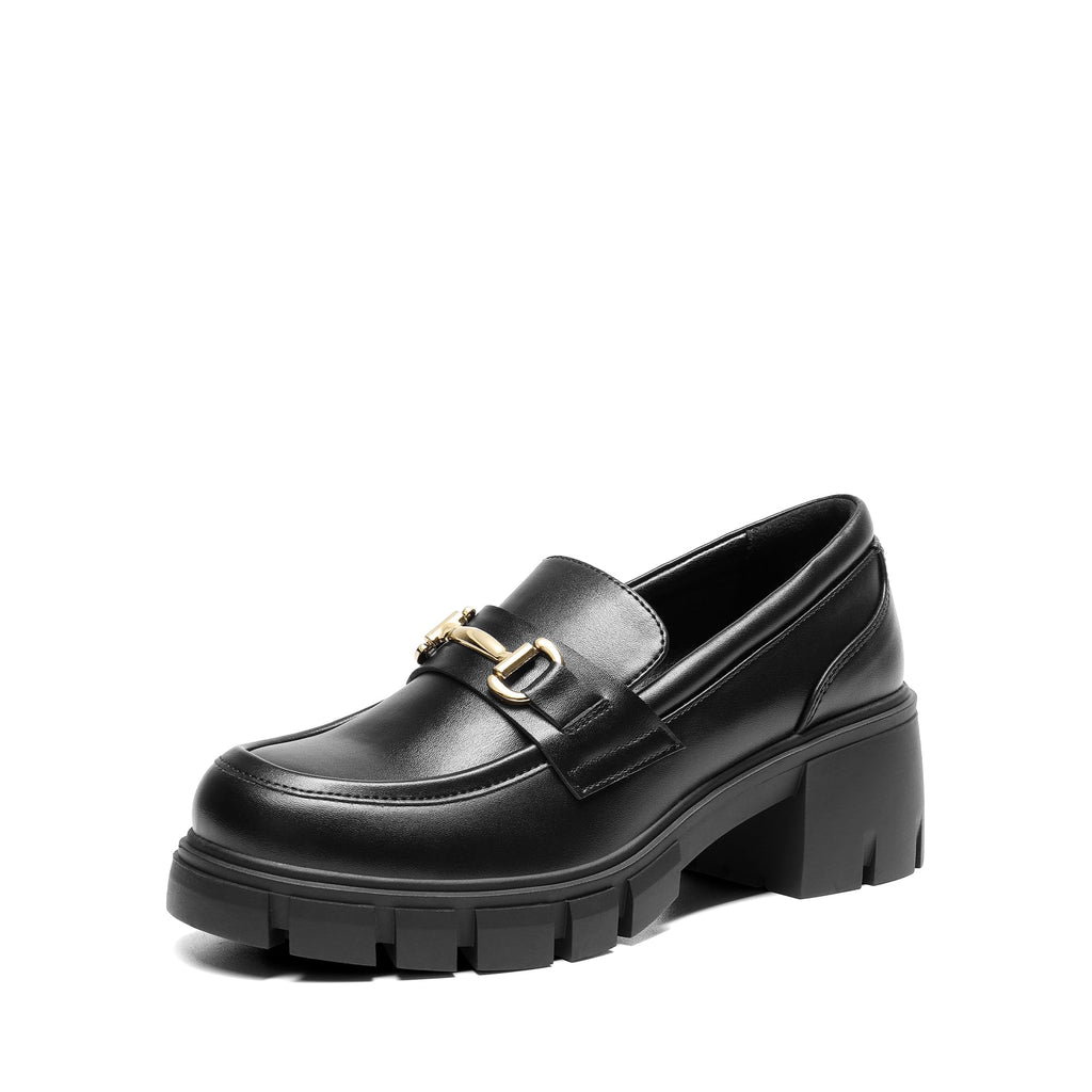 Loafers for Women Platform Chunky Loafers,Black,12