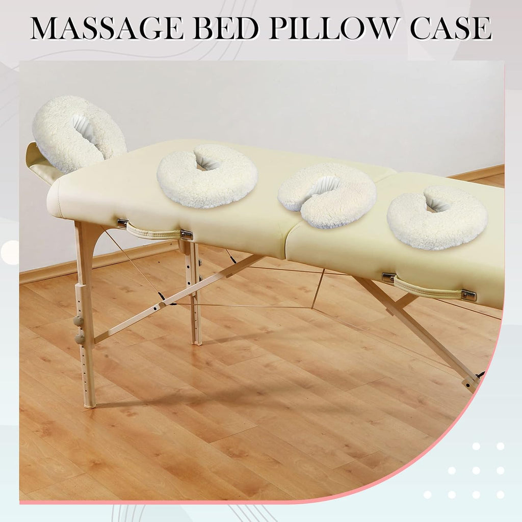 4 Pcs Massage Face Cradle Cover Fleece Massage Table Headrest Cover 14.5'' x 13'' Beauty Bed Facial Pillow Covers