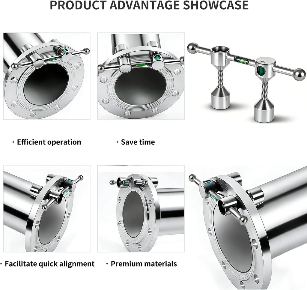 Flange Aligner for Threaded Pipe - Fits Flanges with 1/2” to 1-7/16” Diameter Holes, Pipe Flange Leveler