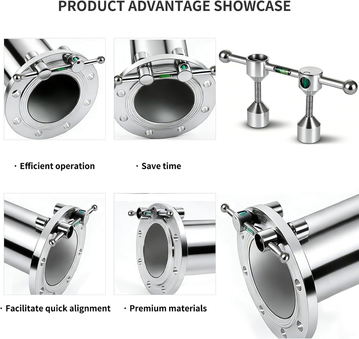 Flange Aligner for Threaded Pipe - Fits Flanges with 1/2” to 1-7/16” Diameter Holes, Pipe Flange Leveler