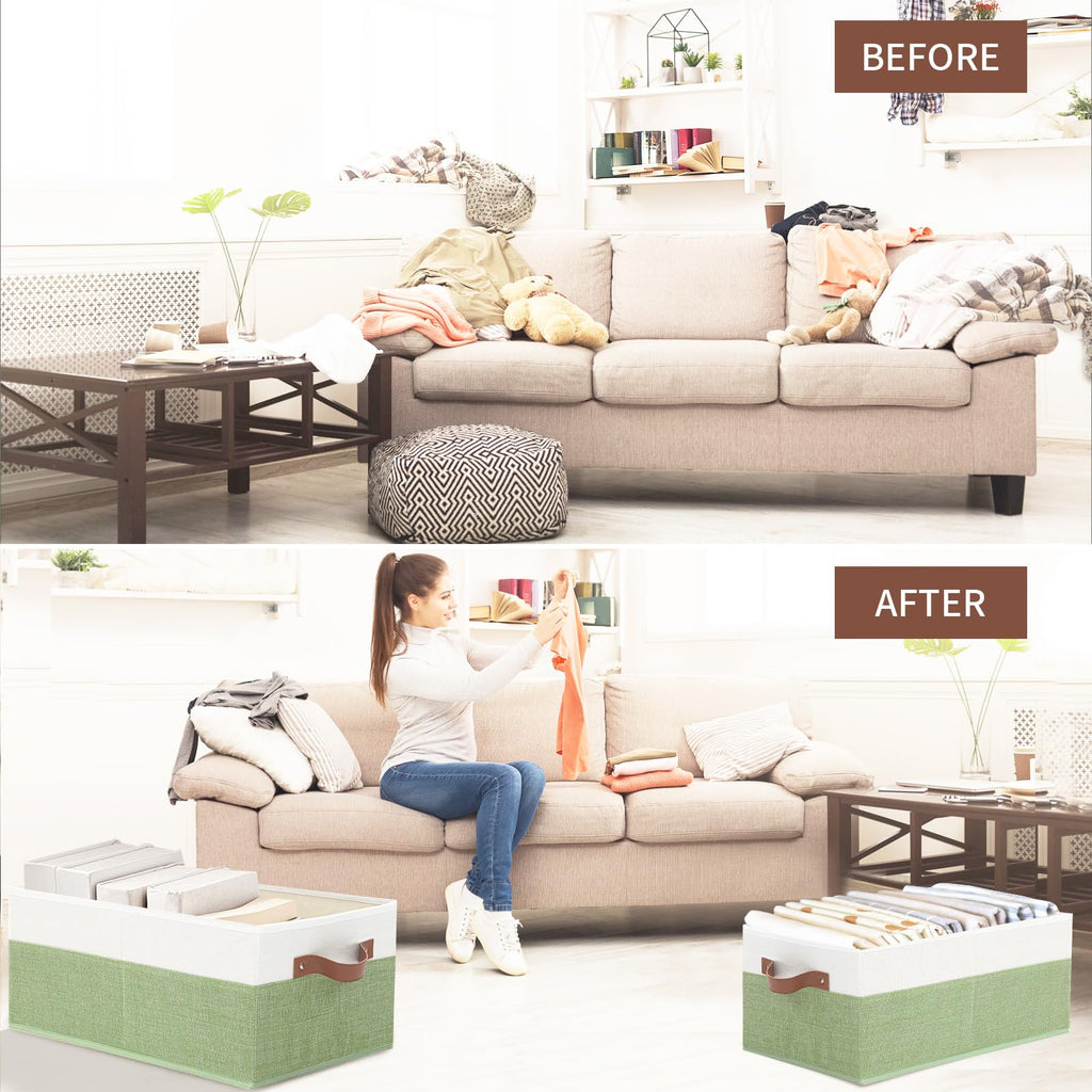 3 Pack Large Capacity Storage Bins Closet Organizer for Shelves