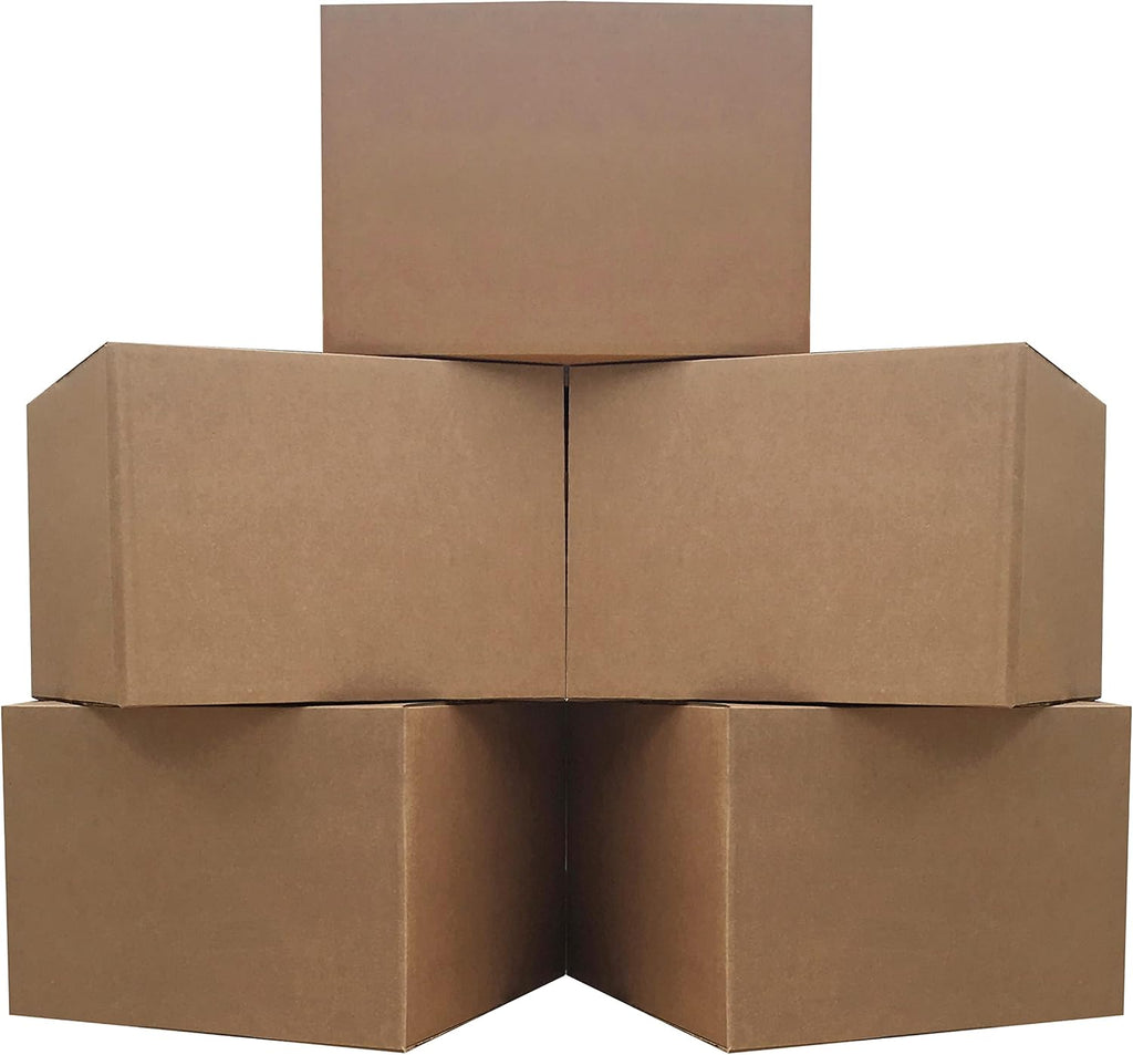 Extra Large (Pack of 5) 23" x 23" x 16" Standard Corrugated Moving Box, Brown Corrugated