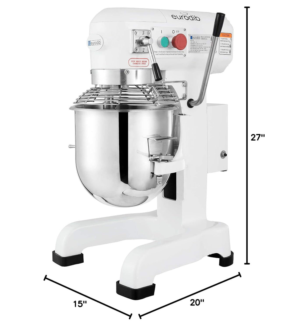 Commercial Planetary Mixer, 10 Qt, Stainless Bowl – LNS M10ETL