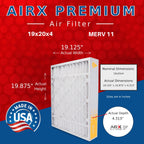 19x20x4 Furnace AC Filter MERV 11 Allergy Bryant Carrier 2-Pack