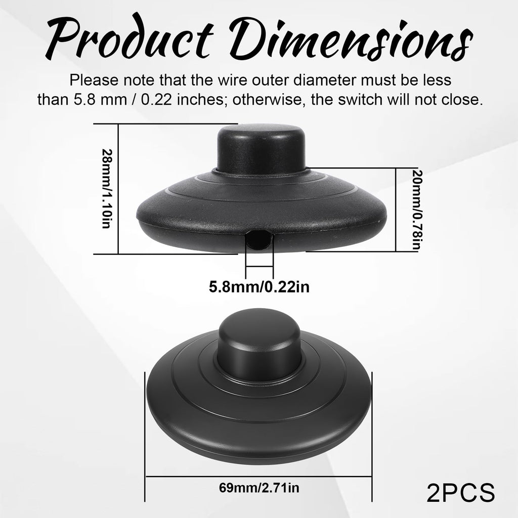 Trinkrittey 2-Pack Floor Foot Switch, Foot Pedal Switch