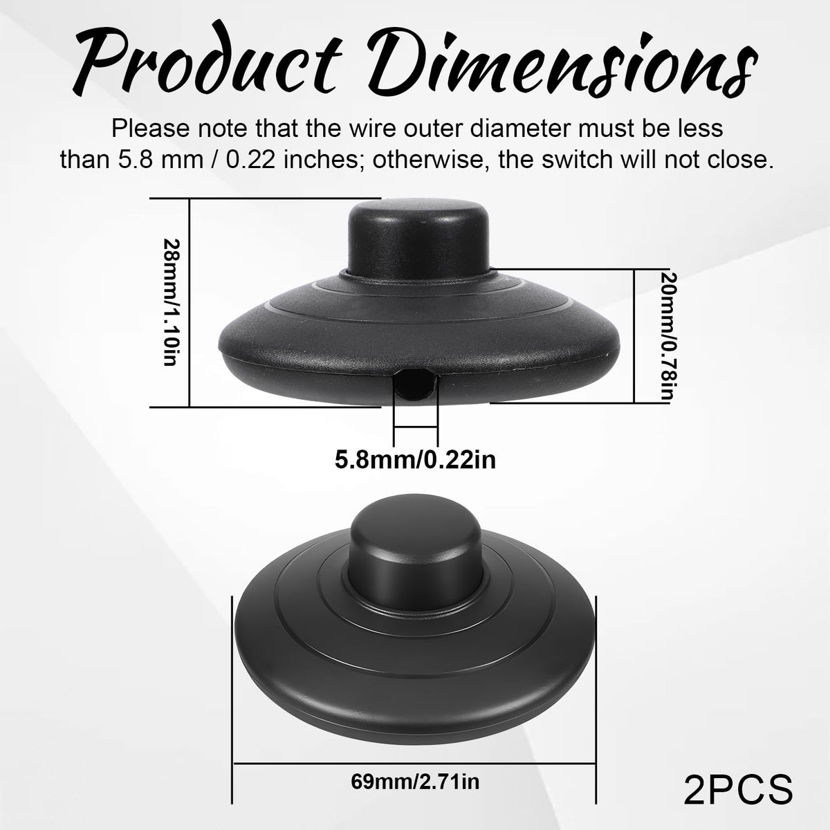 Trinkrittey 2-Pack Floor Foot Switch, Foot Pedal Switch
