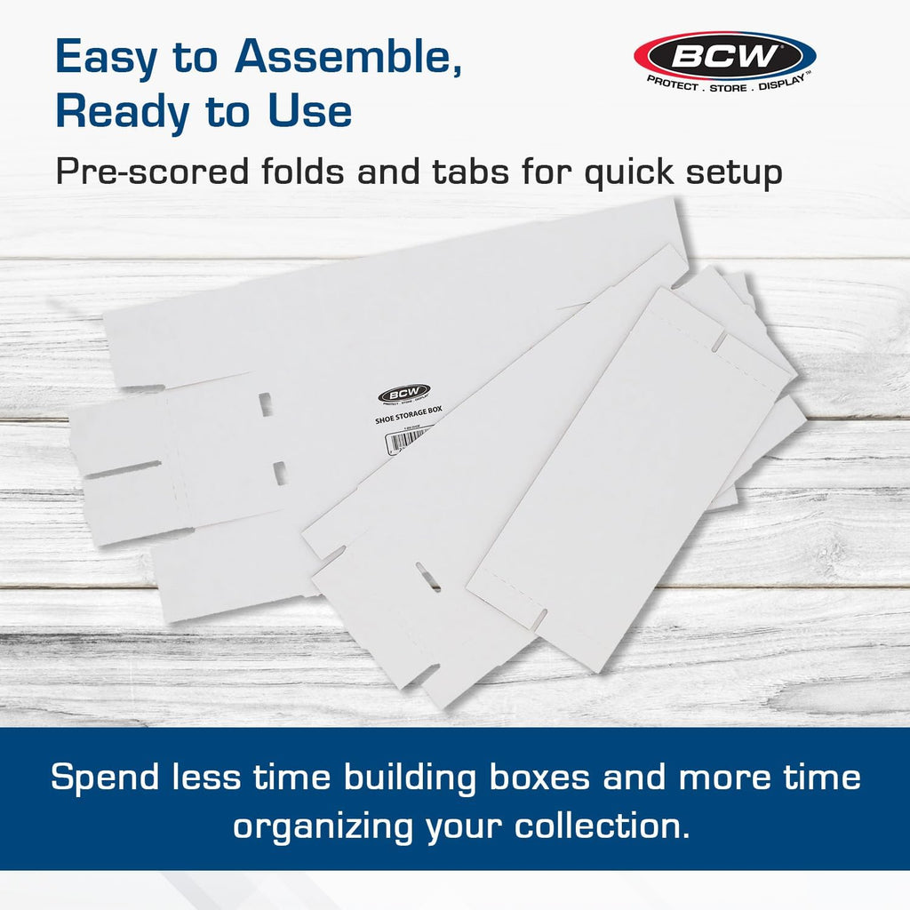 Shoe Card Storage Boxes, Holds 1,600 Cards or 300 Toploaders, 3 Pack | Each two-row box holds 1,600 standard or 2,280