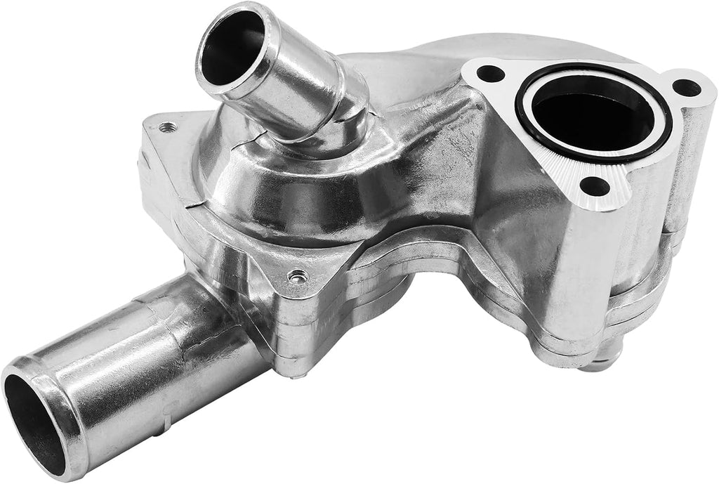 Aluminum Thermostat Housing Assembly Compatible with Ford Mustang 4.0L V6 2005 2006 2007 2008 2009 2010, #5R3Z8592BA / 902-210 / 2L2Z8592BA / 5R3Z-8592-BA