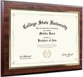10.5 x 13" Certificate Display Plaque - Offered in Coated Cherry Wood with an 8.5 x 11" Gold Frame - Slide in your