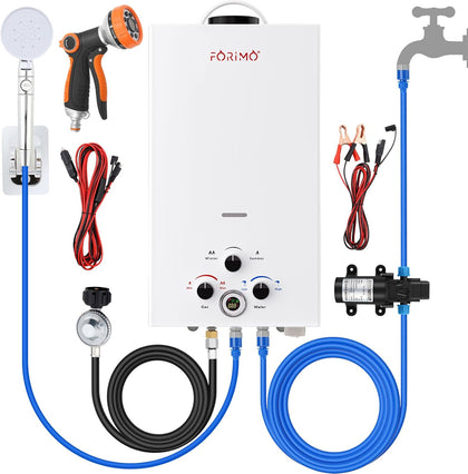 Tankless Water Heater Propane,2.64GPM 10L Outdoor Portable Water Heater,with 2 GPM Water Pump, Instant Propane Water