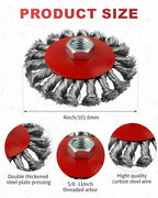 Rocaris 36 Pack 4 Inch Wire Wheel Brush for 4 1/2 Angle Grinder