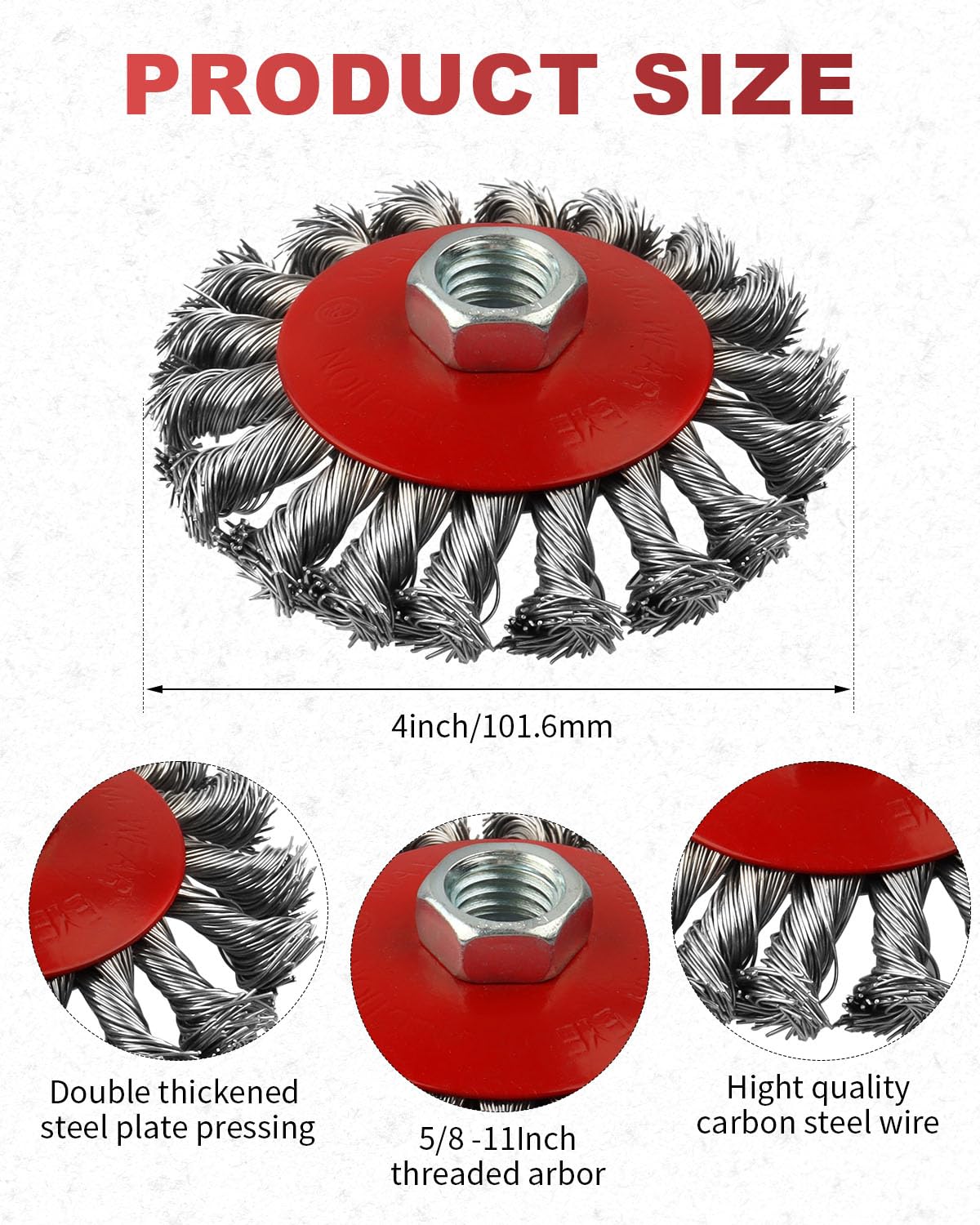Rocaris 36 Pack 4 Inch Wire Wheel Brush for 4 1/2 Angle Grinder