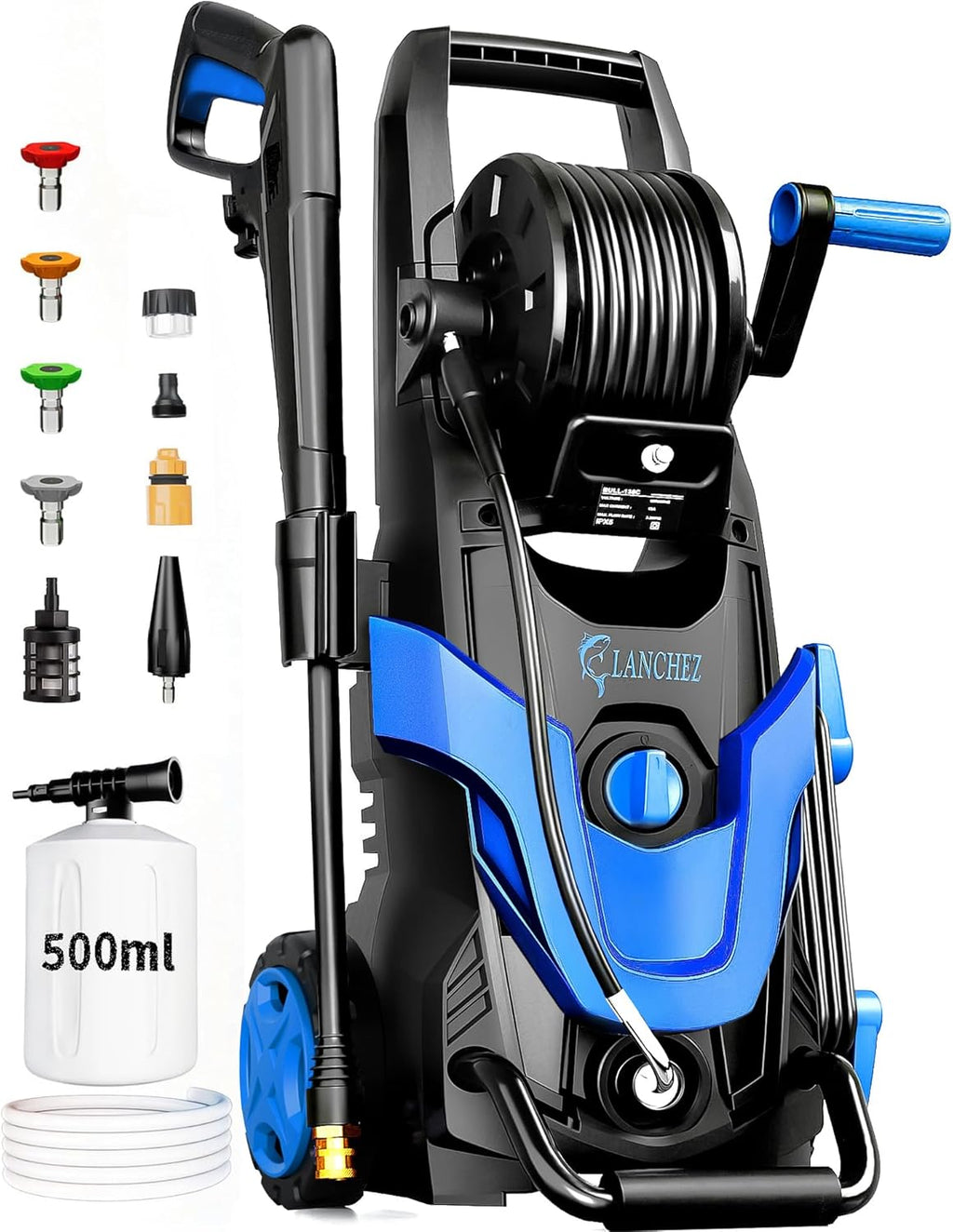 2026Upgraded Pressure Washer 4800PSI w/4 Quick Connect Nozzles, Inlet Hose & Filter&500ML Soap Tank, High Cleaning