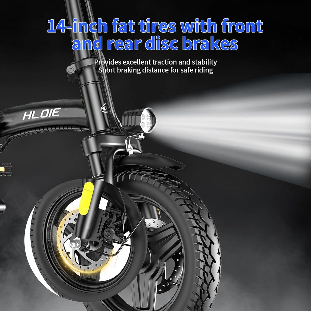 Folding Electric Bike for Adults, Peak 750W Motor,20MPH Max Speed Foldable Electric Bicycles,14" Ebike, 48V12AH