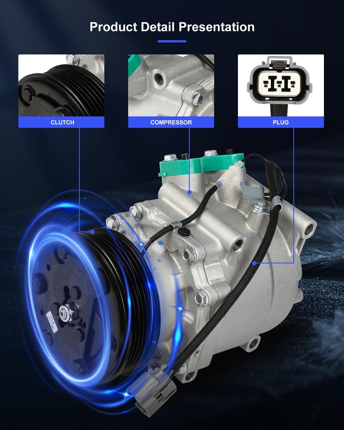 ECCPP AC Compressor Direct Fit for Acura EL L4 1.7L 2001-2005