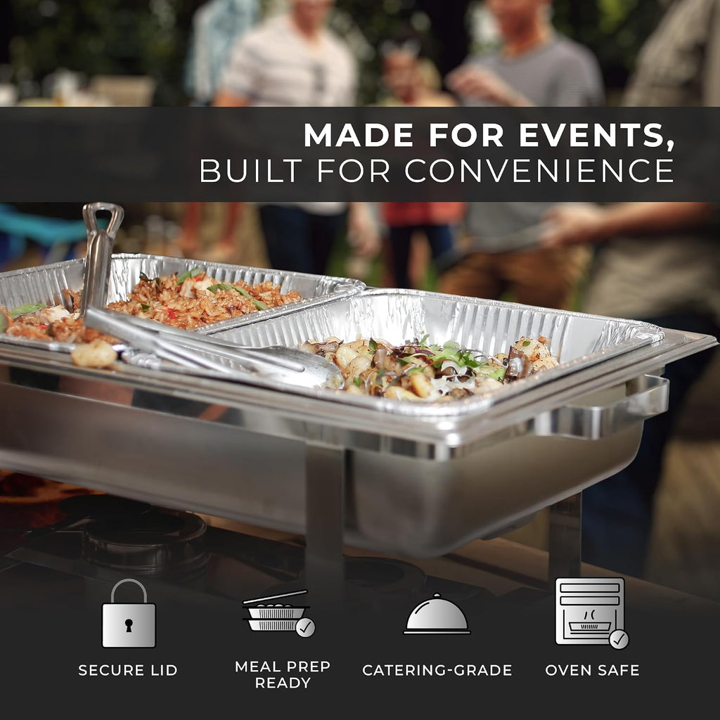 Aluminum Pans with Lids 9x13 (20 Pack) Disposable Tin Foil Trays