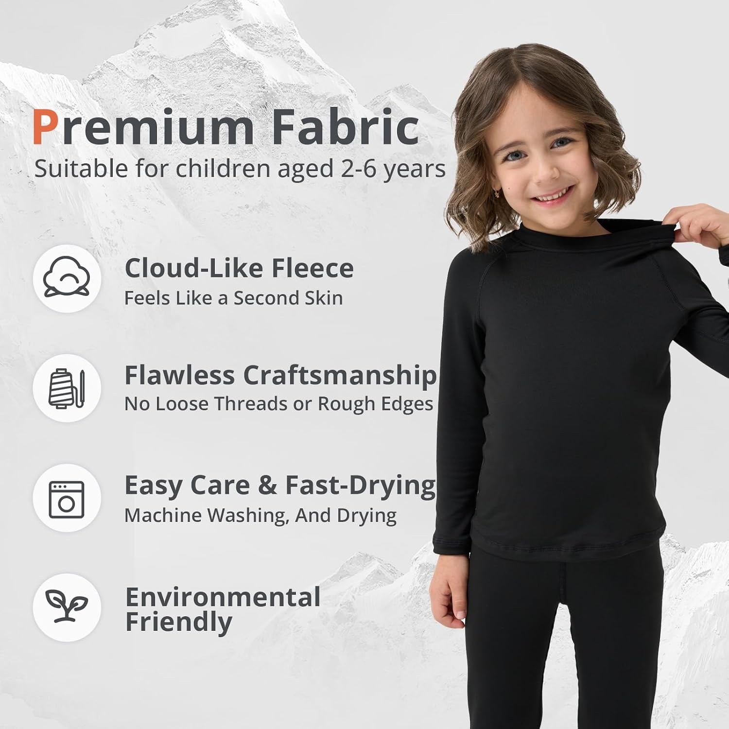 Toddler Thermal Set, Thermal Underwear for Kids, 18M-8Y | Fleece lined toddler base layer, long johns for boys, cold