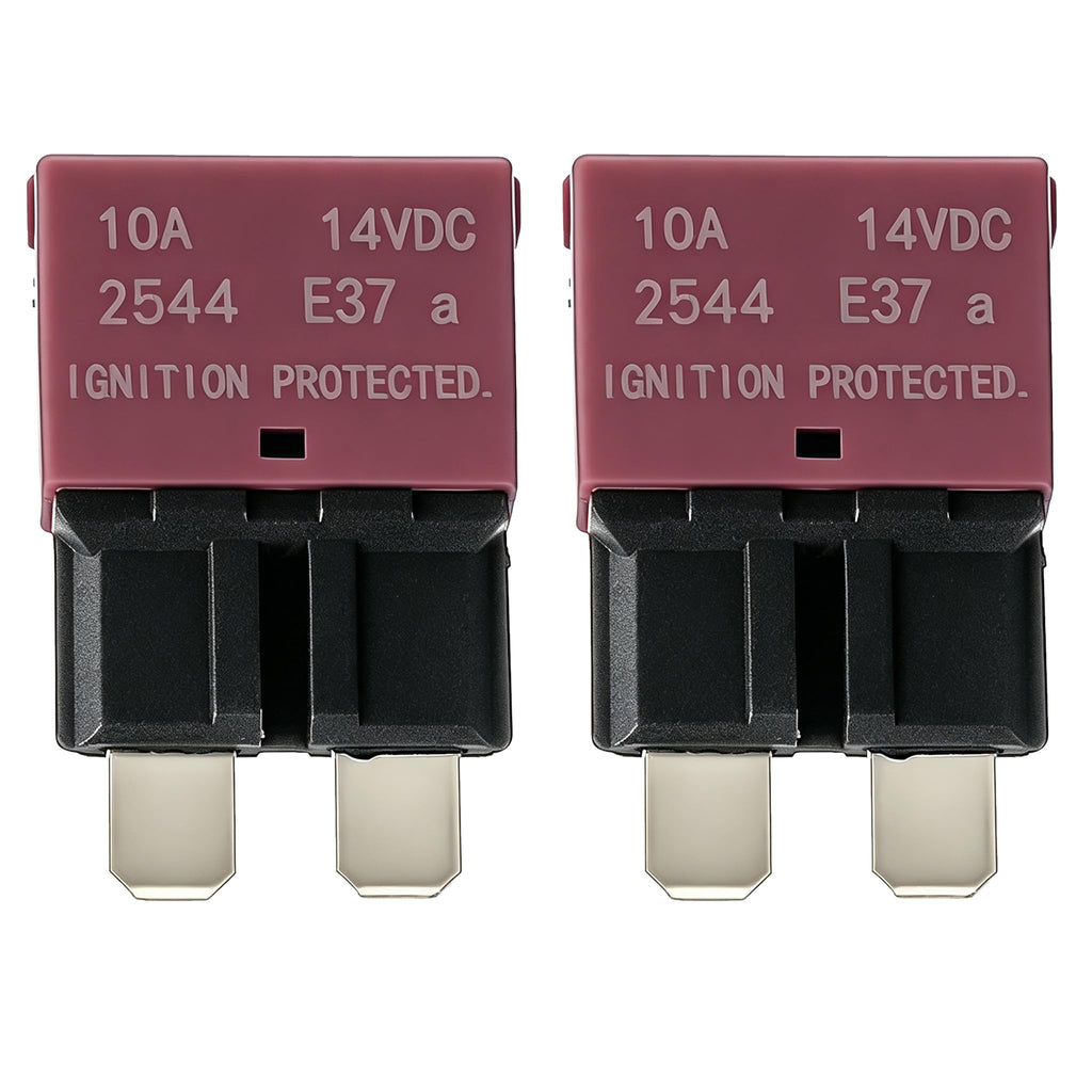 2 Pcs 10A Auto Reset Blade Fuse for DIY Mechanics and RV Owners